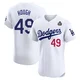 Charlie Hough ＃49 Los Angeles Dodgers Elite Men's White Home 2024 World Series Jersey