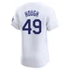 Charlie Hough ＃49 Los Angeles Dodgers Elite Men's White Home 2024 World Series Jersey