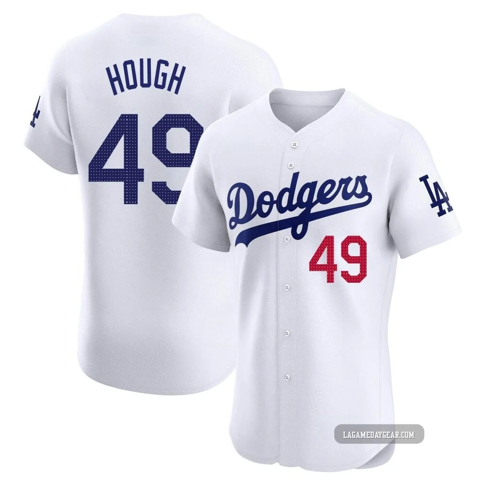 Charlie Hough ＃49 Los Angeles Dodgers Elite Men's White Home Jersey