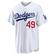 Charlie Hough ＃49 Los Angeles Dodgers Limited Men's White Home Stadium Jersey
