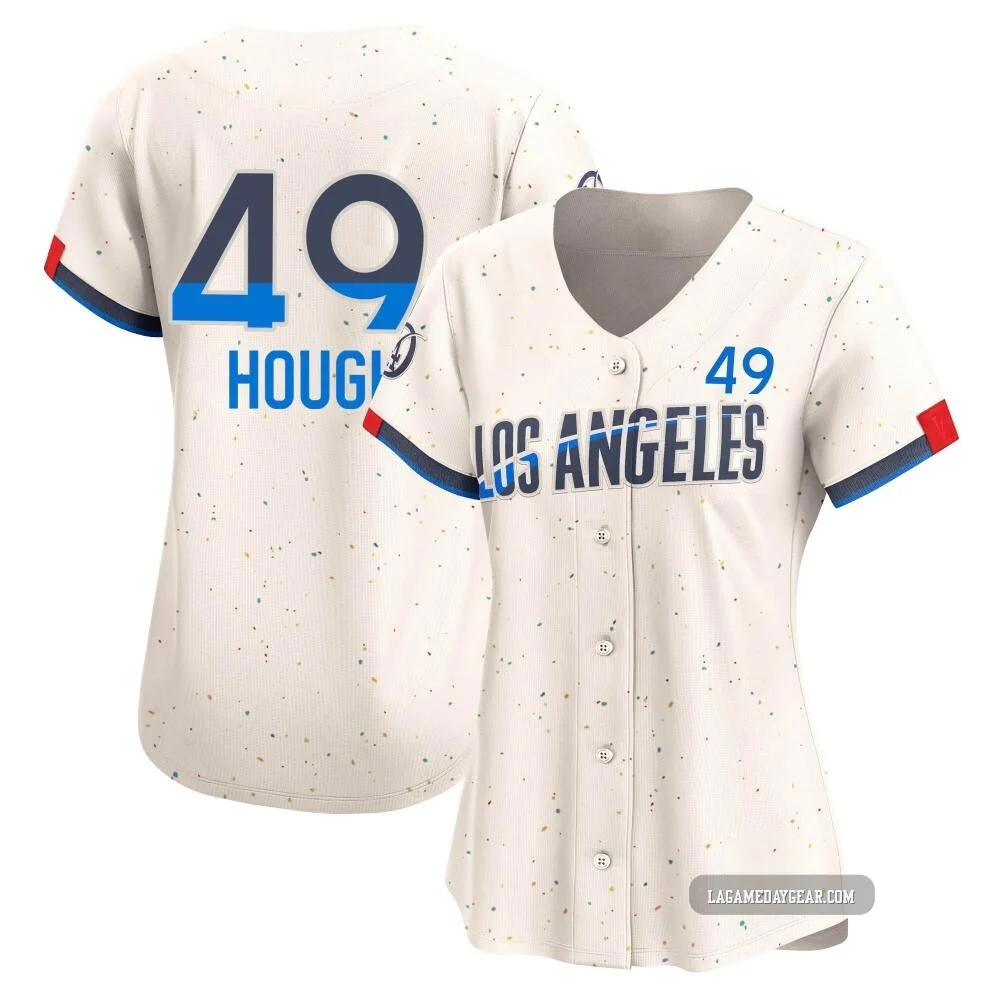 Charlie Hough ＃49 Los Angeles Dodgers Limited Women's Cream 2024 City Connect Jersey