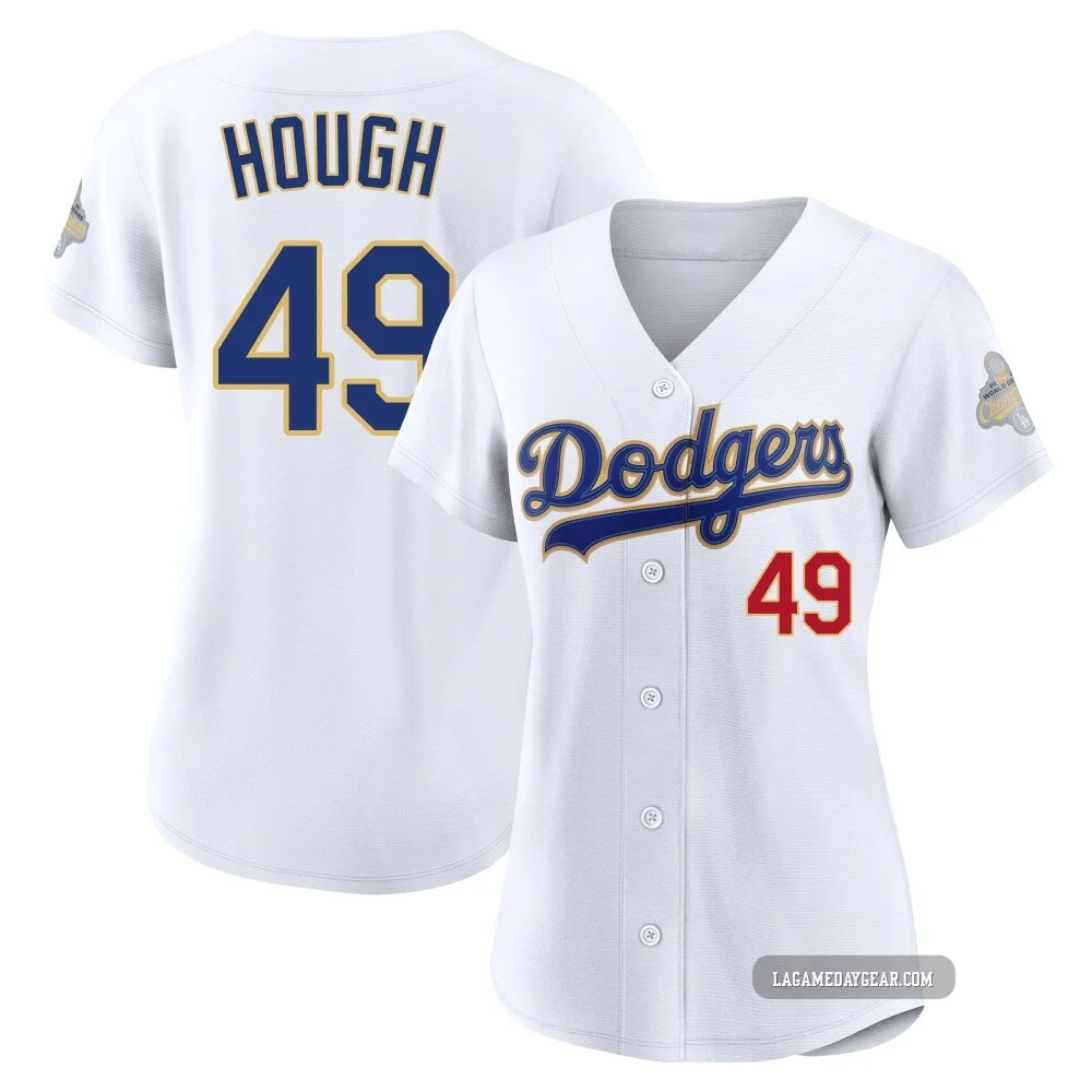 Charlie Hough ＃49 Los Angeles Dodgers Limited Women's Gold White 2026 Collection Stadium Jersey