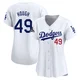 Charlie Hough ＃49 Los Angeles Dodgers Limited Women's White Home 2024 World Series Champions Jersey