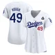 Charlie Hough ＃49 Los Angeles Dodgers Limited Women's White Home 2024 World Series Jersey