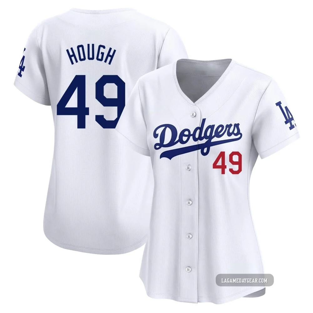 Charlie Hough ＃49 Los Angeles Dodgers Limited Women's White Home Jersey