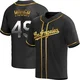Charlie Hough ＃49 Los Angeles Dodgers Replica Men's Gold Black en Alternate Jersey