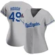 Charlie Hough ＃49 Los Angeles Dodgers Replica Women's Gray Road 2024 World Series Champions Jersey