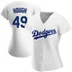 Charlie Hough ＃49 Los Angeles Dodgers Replica Women's White Home Jersey
