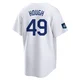 Charlie Hough ＃49 Los Angeles Dodgers Replica Youth White 2024 World Tour Seoul Series Home Jersey