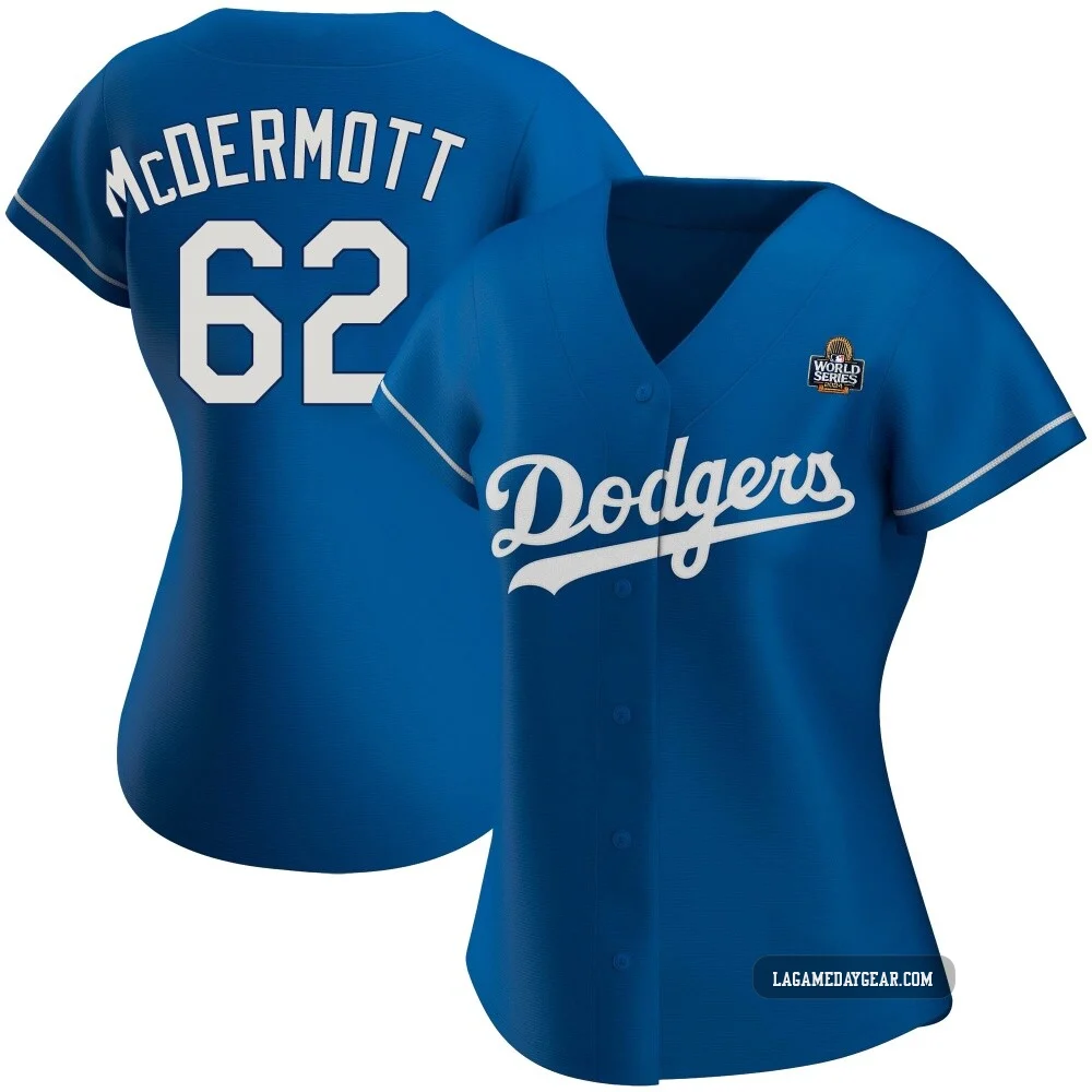 Chayce McDermott ＃62 Los Angeles Dodgers Authentic Women's Royal Alternate 2024 World Series Jersey