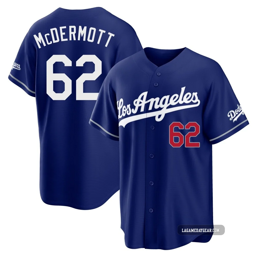 Chayce McDermott ＃62 Los Angeles Dodgers Limited Youth Royal Alternate Stadium Jersey