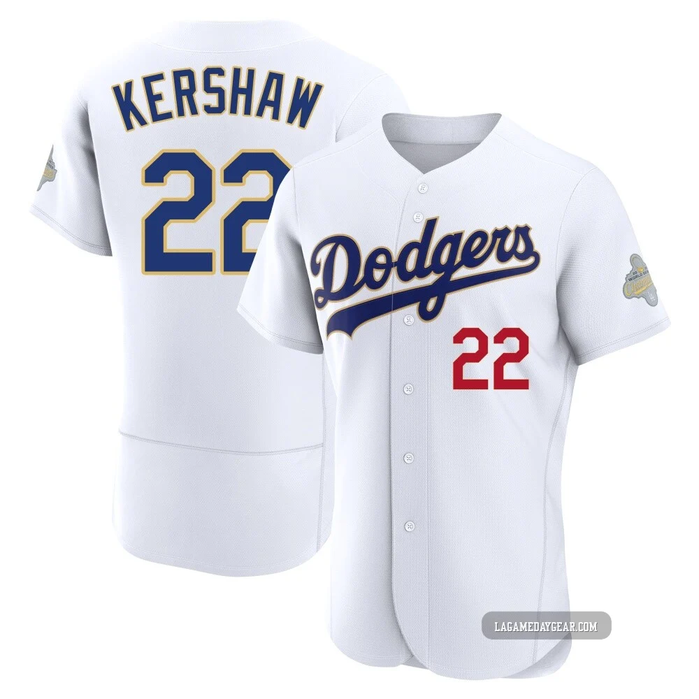 Clayton Kershaw ＃22 Los Angeles Dodgers Authentic Men's Gold White 2026 Collection Jersey