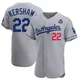 Clayton Kershaw ＃22 Los Angeles Dodgers Authentic Men's Gray Away Official 2024 World Series Jersey