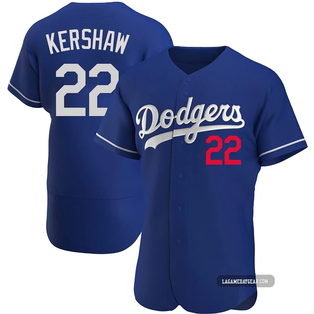Clayton Kershaw ＃22 Los Angeles Dodgers Authentic Men's Royal Alternate Jersey