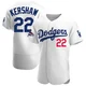 Clayton Kershaw ＃22 Los Angeles Dodgers Authentic Men's White Home Official 2024 World Series Champions Jersey