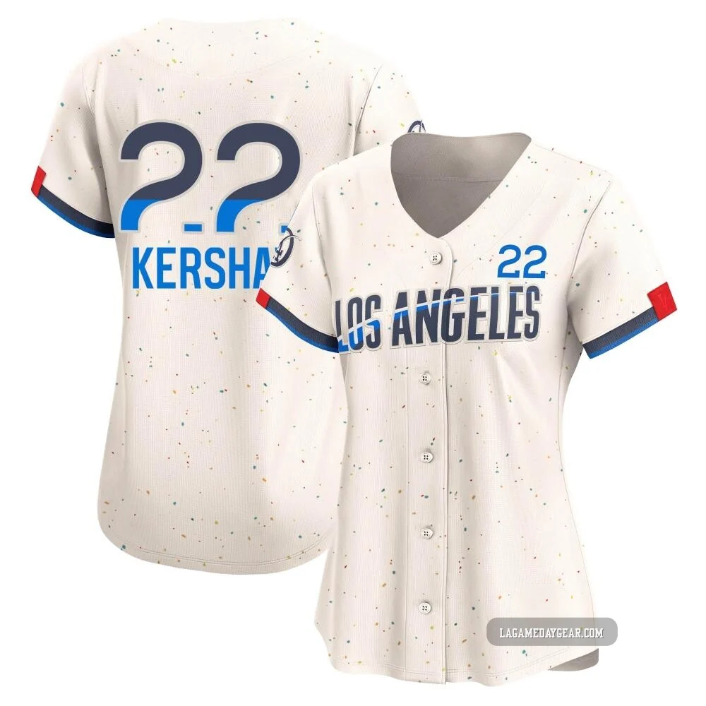 Clayton Kershaw ＃22 Los Angeles Dodgers Limited Women's Cream 2024 City Connect Jersey
