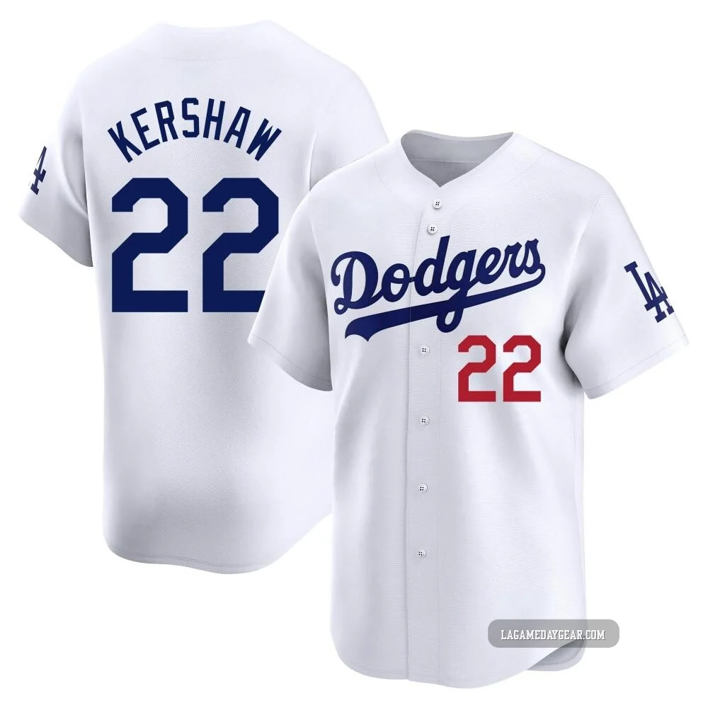 Clayton Kershaw ＃22 Los Angeles Dodgers Limited Youth White Home Jersey