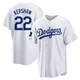 Clayton Kershaw ＃22 Los Angeles Dodgers Replica Youth White 2024 World Tour Seoul Series Home Jersey