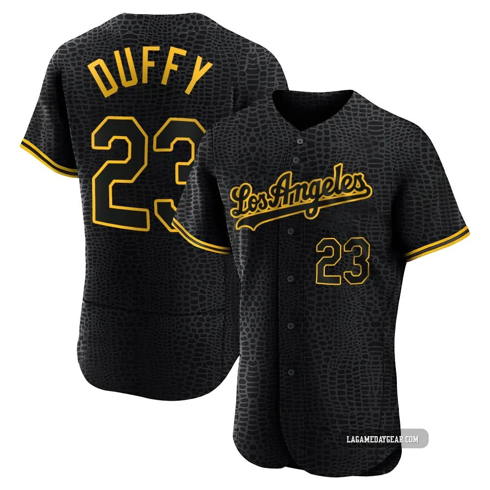 Danny Duffy ＃23 Los Angeles Dodgers Authentic Men's Black Snake Skin City Jersey