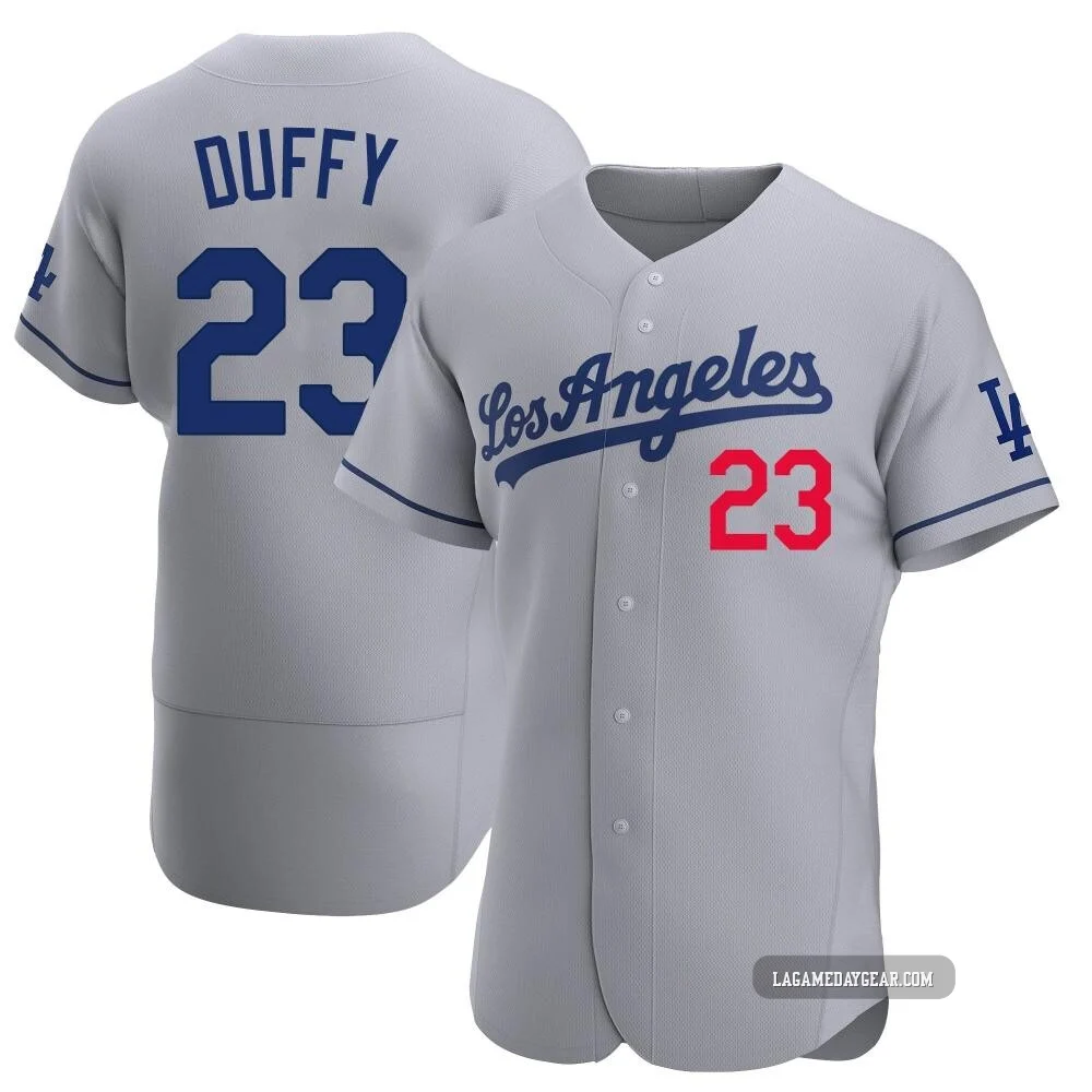 Danny Duffy ＃23 Los Angeles Dodgers Authentic Men's Gray Away Jersey
