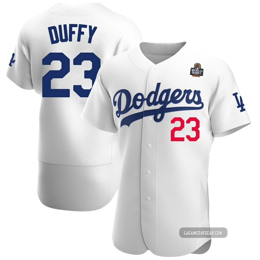 Danny Duffy ＃23 Los Angeles Dodgers Authentic Men's White Home Official 2024 World Series Jersey