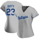 Danny Duffy ＃23 Los Angeles Dodgers Authentic Women's Gray Road Jersey