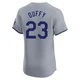 Danny Duffy ＃23 Los Angeles Dodgers Elite Men's Gray Road 2024 World Series Jersey
