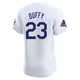Danny Duffy ＃23 Los Angeles Dodgers Elite Men's White Home World Series Champions Jersey