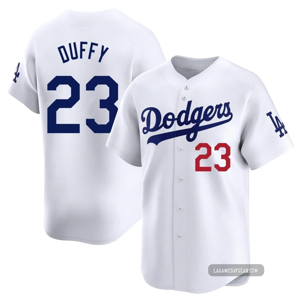 Danny Duffy ＃23 Los Angeles Dodgers Limited Men's White Home Jersey