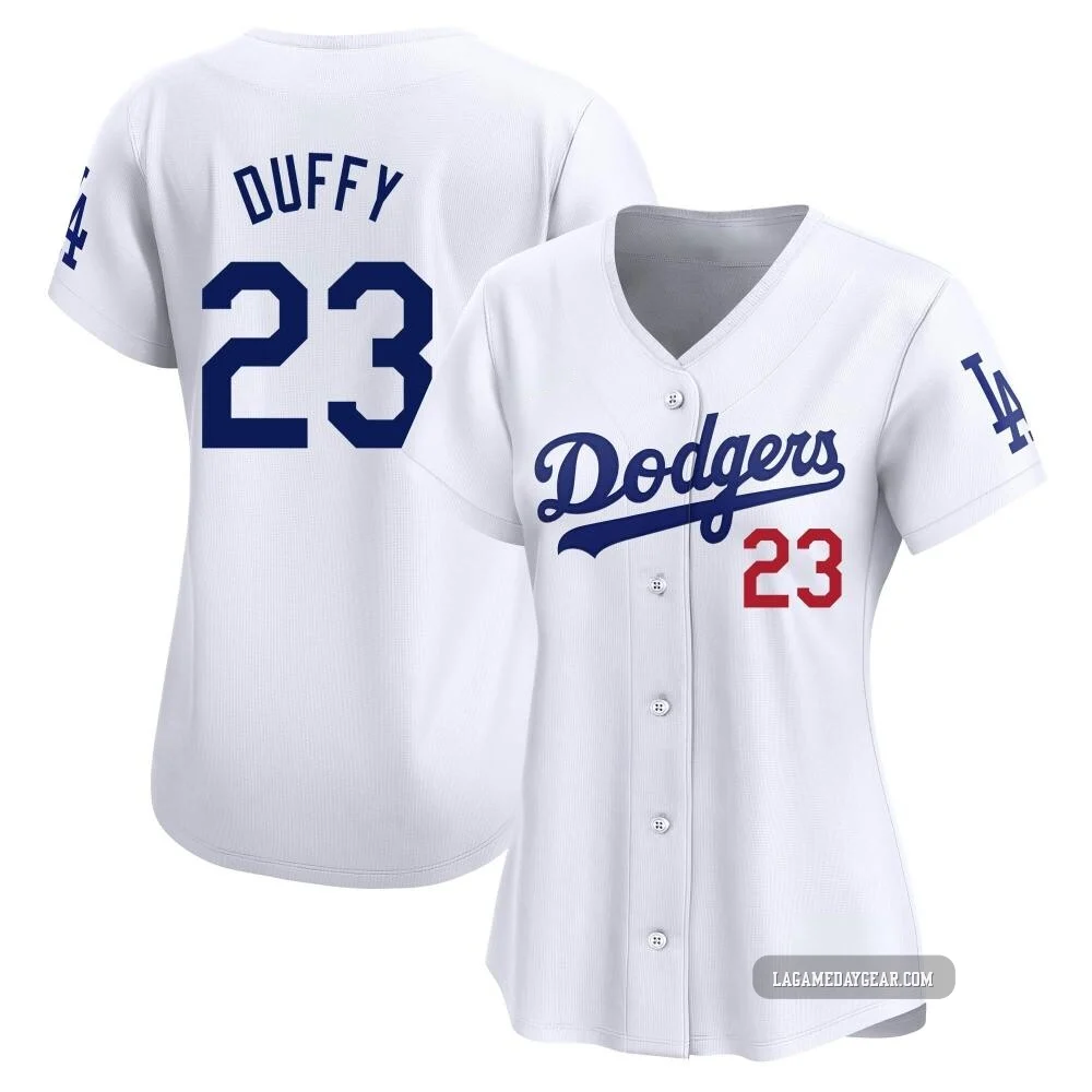 Danny Duffy ＃23 Los Angeles Dodgers Limited Women's White Home Jersey