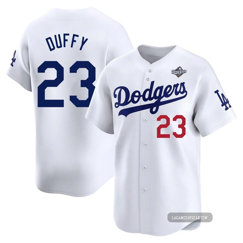 Danny Duffy ＃23 Los Angeles Dodgers Limited Youth White Home 2025 World Series Jersey