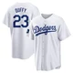 Danny Duffy ＃23 Los Angeles Dodgers Replica Men's White 2024 World Tour Seoul Series Home Jersey