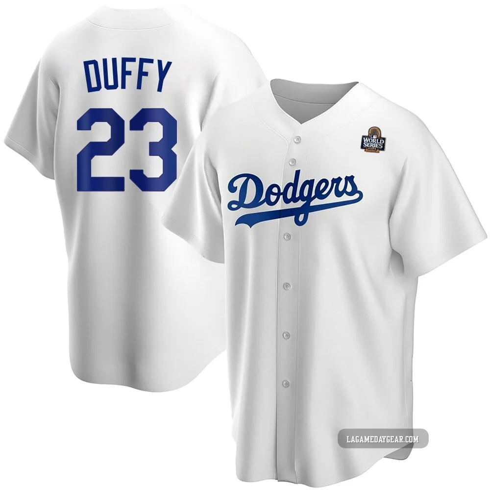 Danny Duffy ＃23 Los Angeles Dodgers Replica Men's White Home 2024 World Series Jersey