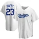 Danny Duffy ＃23 Los Angeles Dodgers Replica Men's White Home Jersey