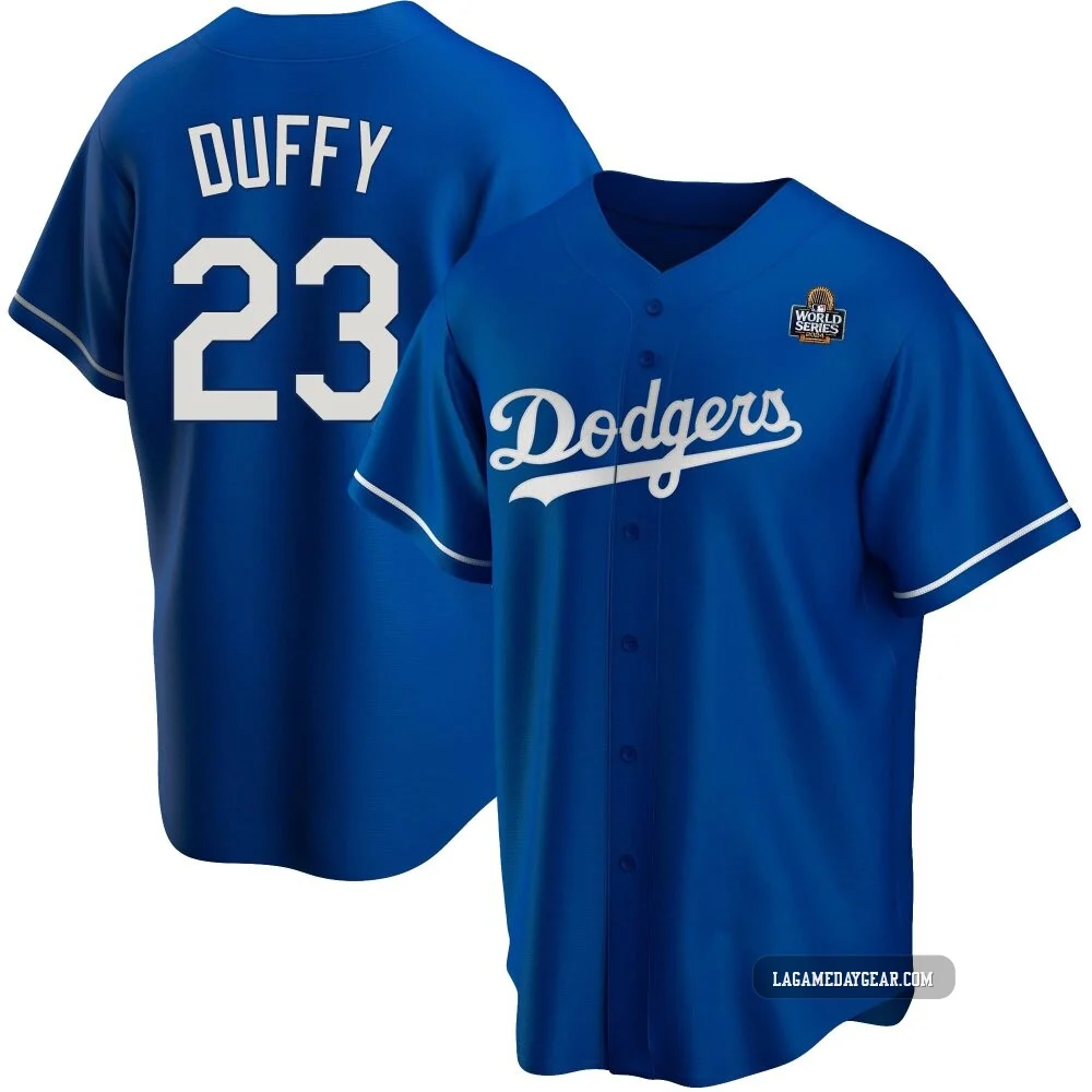 Danny Duffy ＃23 Los Angeles Dodgers Replica Youth Royal Alternate 2024 World Series Jersey