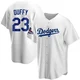 Danny Duffy ＃23 Los Angeles Dodgers Replica Youth White Home 2024 World Series Champions Jersey