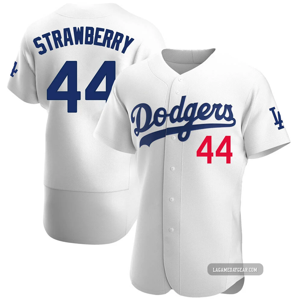 Darryl Strawberry ＃44 Los Angeles Dodgers Authentic Men's White Home Jersey