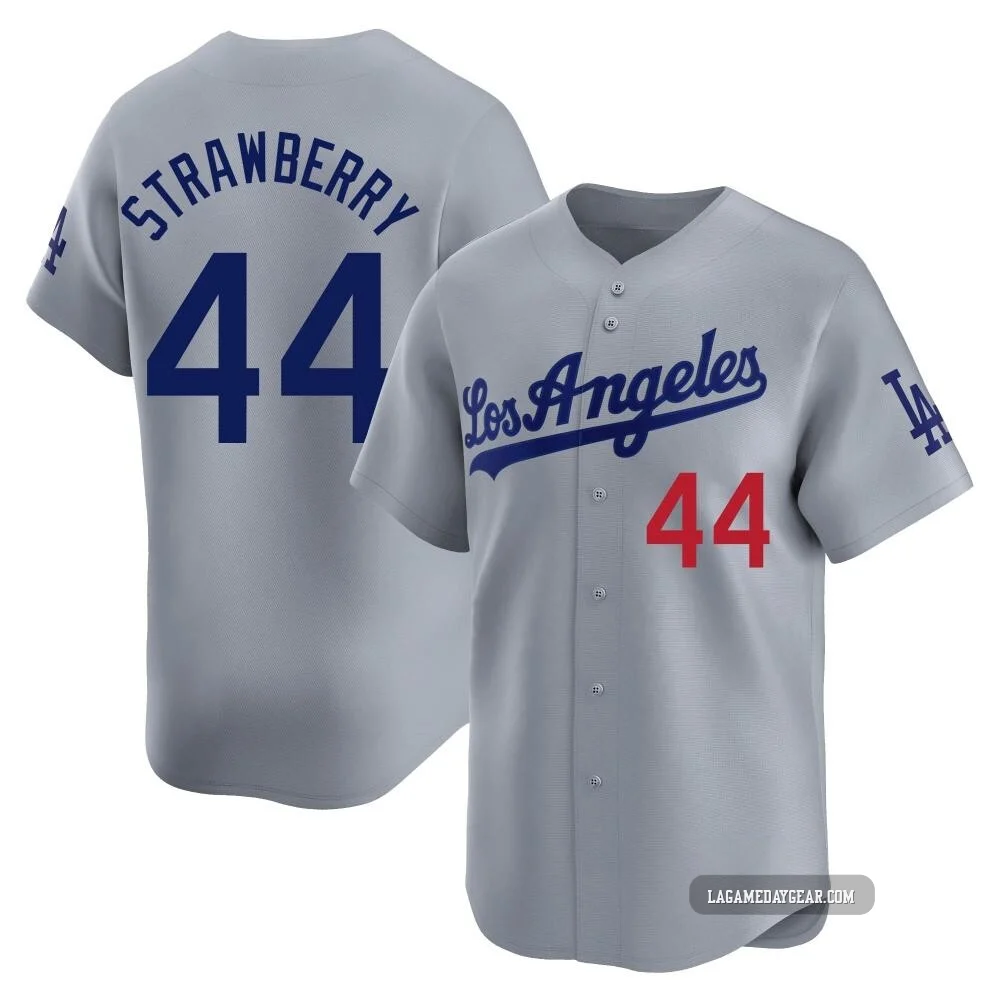 Darryl Strawberry ＃44 Los Angeles Dodgers Limited Men's Gray Away Jersey