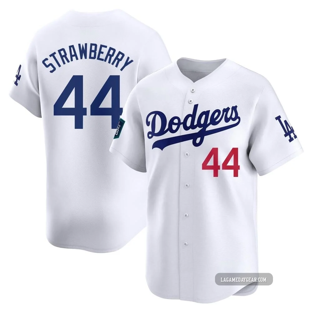 Darryl Strawberry ＃44 Los Angeles Dodgers Limited Men's White 2024 World Tour Seoul Series Home Jersey