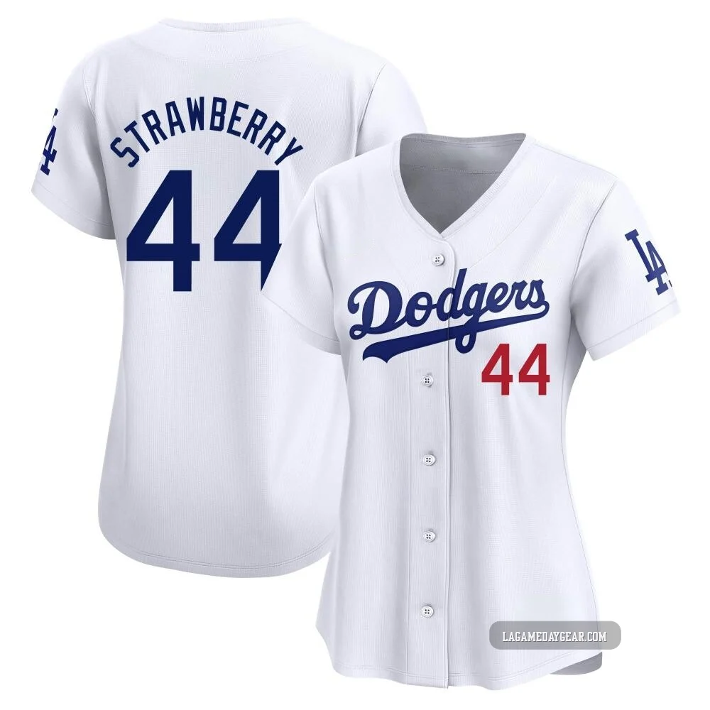 Darryl Strawberry ＃44 Los Angeles Dodgers Limited Women's White Home Jersey