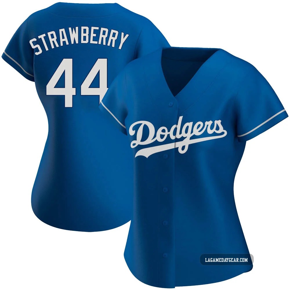 Darryl Strawberry ＃44 Los Angeles Dodgers Replica Women's Royal Alternate Jersey