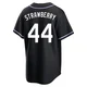 Darryl Strawberry ＃44 Los Angeles Dodgers Replica Youth Black Fashion Out Jersey
