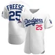 David Freese ＃25 Los Angeles Dodgers Authentic Men's White Home Official 2024 World Series Champions Jersey