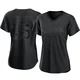 David Freese ＃25 Los Angeles Dodgers Authentic Women's Black Pitch Fashion Jersey