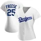 David Freese ＃25 Los Angeles Dodgers Authentic Women's White Home Jersey