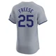 David Freese ＃25 Los Angeles Dodgers Elite Men's Gray Road 2024 World Series Jersey