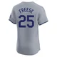 David Freese ＃25 Los Angeles Dodgers Elite Men's Gray Road Jersey