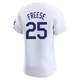 David Freese ＃25 Los Angeles Dodgers Elite Men's White Home 2024 World Series Jersey