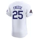 David Freese ＃25 Los Angeles Dodgers Elite Men's White Home World Series Champions Jersey