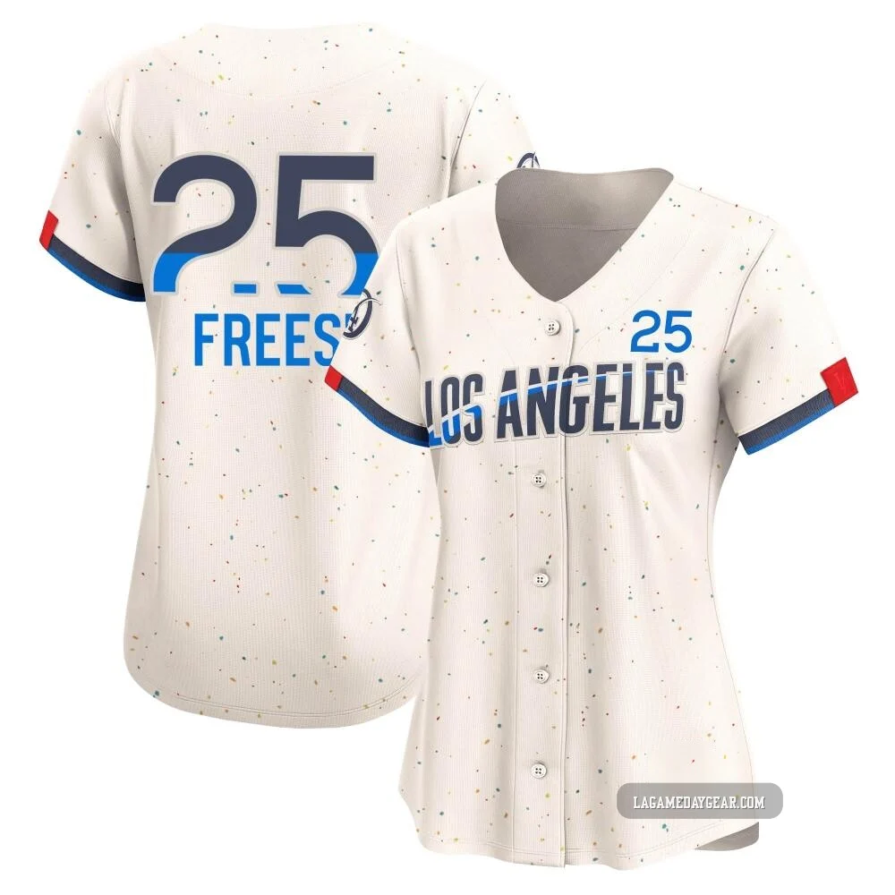 David Freese ＃25 Los Angeles Dodgers Limited Women's Cream 2024 City Connect Jersey